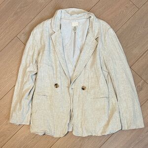 Altar’d State Cream Blazer with Button Details (Linen)